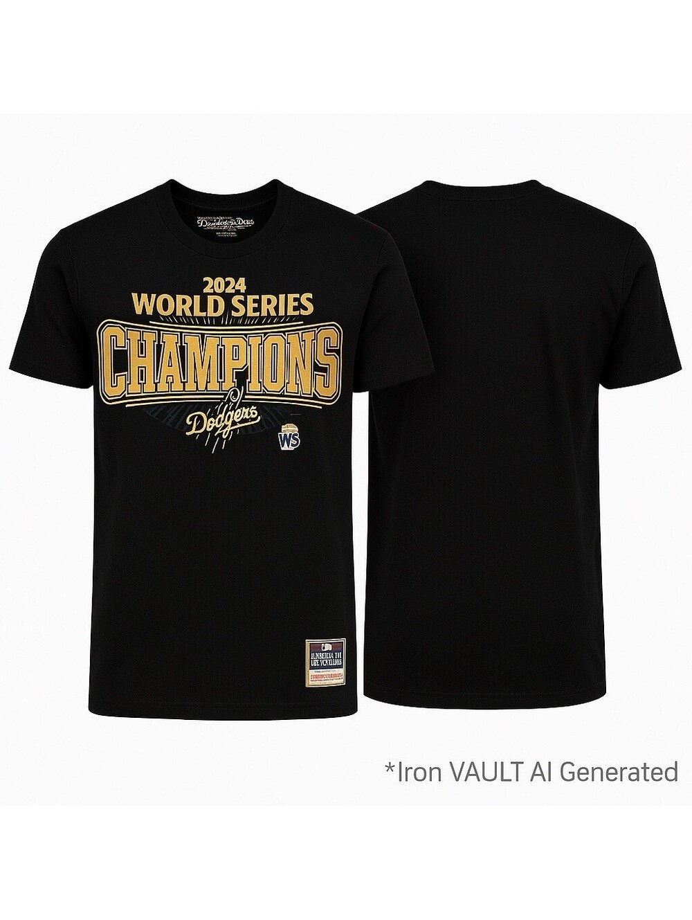 Los Angeles Dodgers Shirt Medium Black 2024 World Series Champions Tee NWT MLB